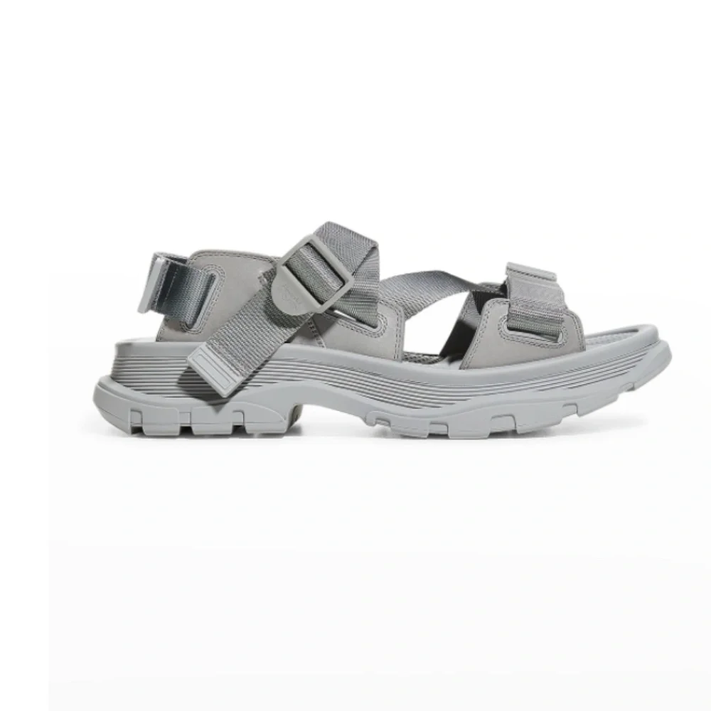NIB $690 Alexander McQueen Strappy Leather Sport Sandals in size 44 EU / 11 US!
